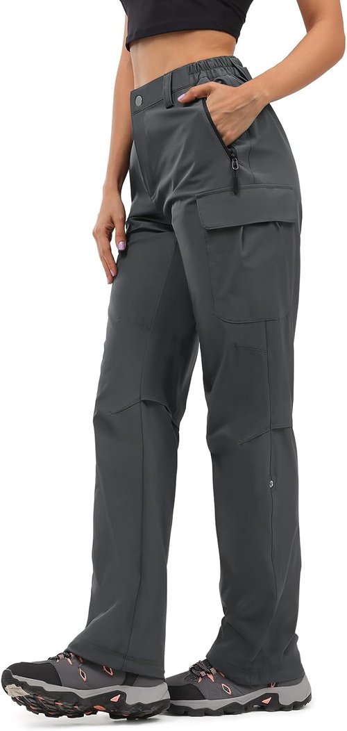 Moosehill Women's Hiking Pants - Quick-Dry, Lightweight Cargo Design with 5 Deep Pockets