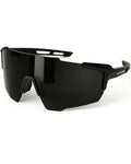 grinderPUNCH UV 400 Sports Sunglasses Cycling Glasses, Biking Goggles Running Hiking Golf Fishing Driving (Black Silver Mirrored)
