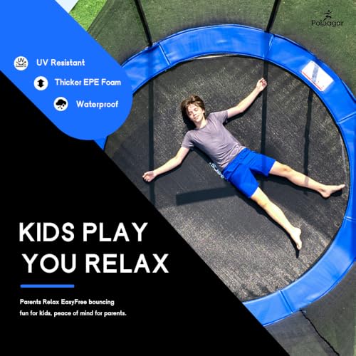 Blue 16FT Weatherproof Trampoline Pad Replacement for 10-16FT Round Trampolines