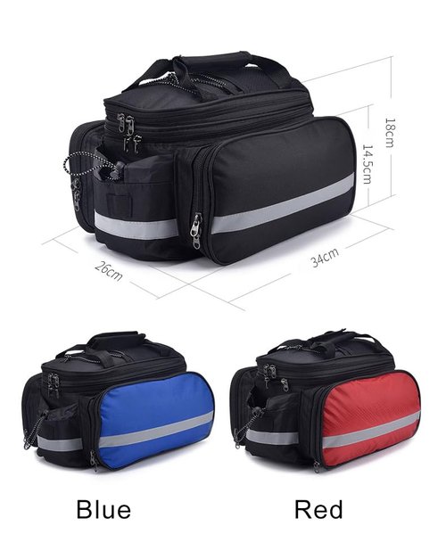 THE LIMIT Large Capacity Bicycle Pannier Bag, Rear Rack Bag, Saddle Bag, Cycling Gear, Detachable, Expandable, Waterproof, 27L, Scratch-Resistant, Includes Rain Cover (Red)