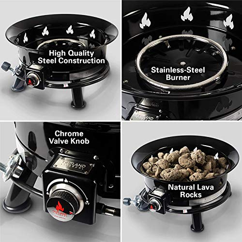 Outland Living 24-Inch Smokeless Propane Fire Pit with Cover, Black