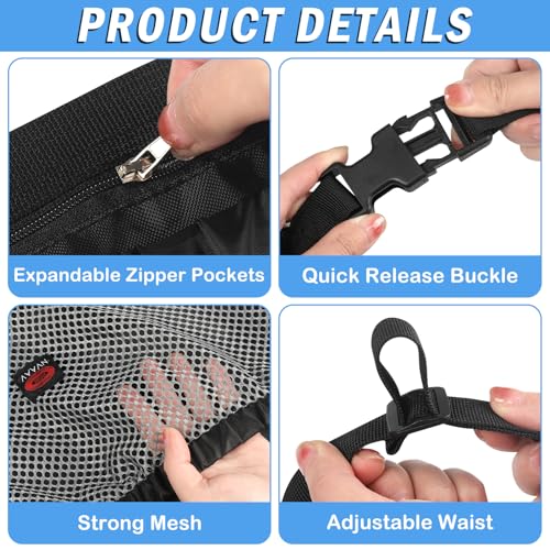 2 Pack Tennis Ball Holder Waist Pouch for Balls and Valuables