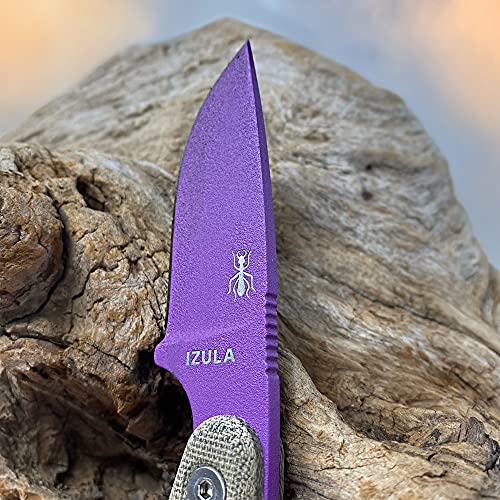 ESEE Izula Purple Fixed Blade Knife with Micarta Handle and Sheath