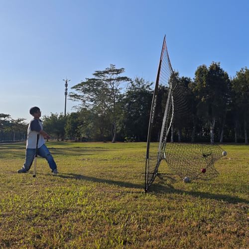 BLACK 7x7FT Baseball Net for Batting Hitting Pitching Training - Pop-up Frame