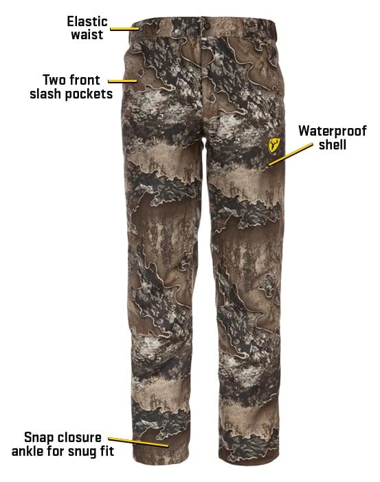 Men's X-Large Waterproof Breathable Camo Rain Pants - Lightweight Rainwear