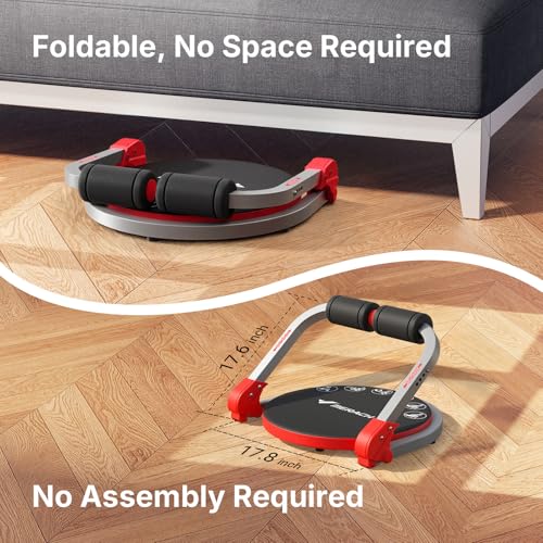MERACH Ab Machine Round Red Sit Up Exercise Equipment with Adjustable Resistance