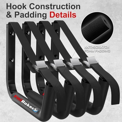 Wall Mounted Kayak Storage Rack with Square Tube Design - 120LB Capacity