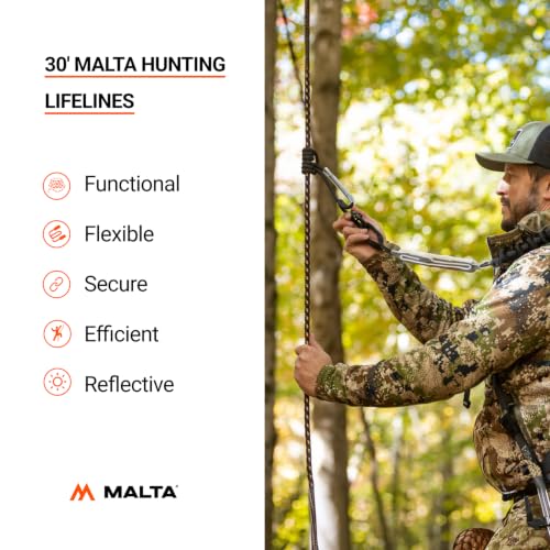Malta Hunting 30-Foot Reflective Safety Rope - Pack of 3 Fall Protection Lifelines