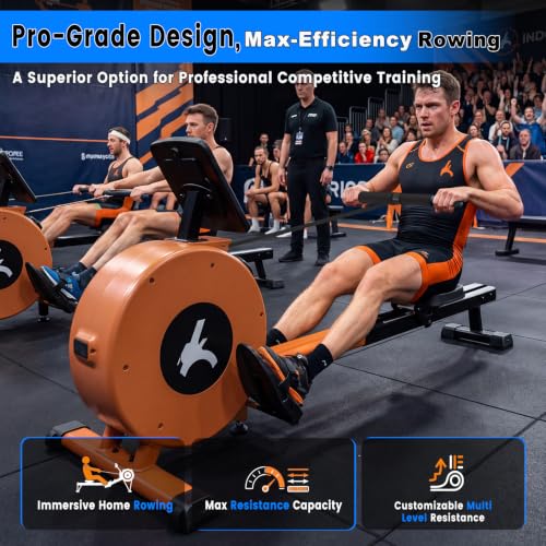 Foldable Magnetic Rowing Machine with 16 Resistance Levels & App Connectivity
