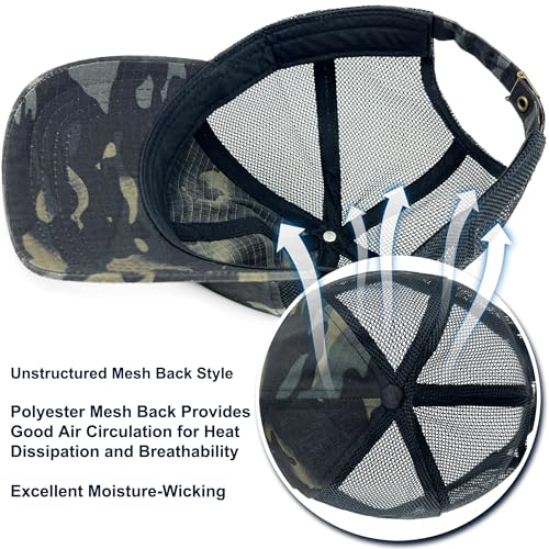 Loneshark Tactical Camo Baseball Hat - OCP Cap, One Size, Back Mesh Multicam