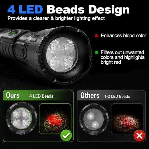 Blood Tracking Flashlight for Hunting, Deer and Elk Tracking Light