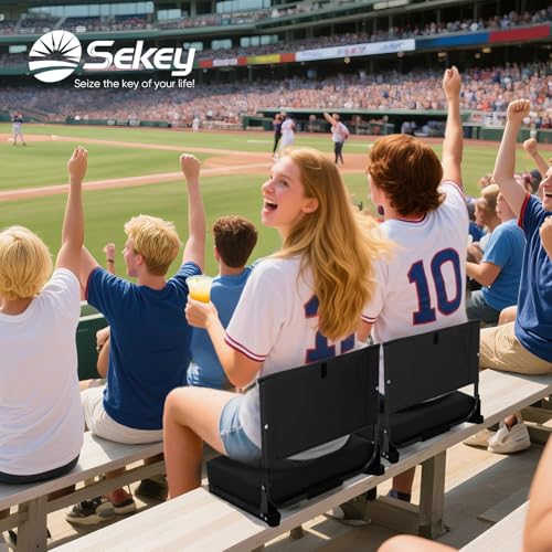 Sekey Stadium Bleacher Seat with Back Support - Black / 2