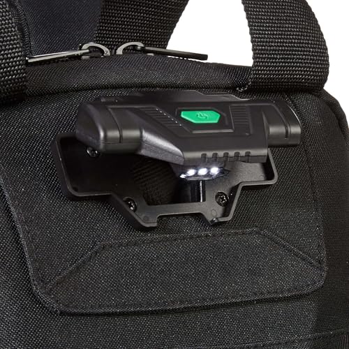 Amazon Basics Tool Backpack with LED Light, 55 Pockets, Padded Straps — Durable Storage Bag for Tools, Black (Variation of Backpack)