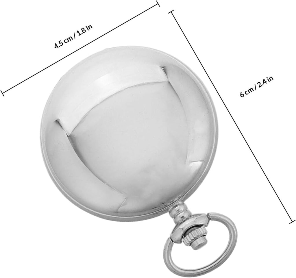 Skiennix Luminous Pocket Watch Compass - Vintage Flip Cover for Outdoor Navigation | Silver Zinc Alloy