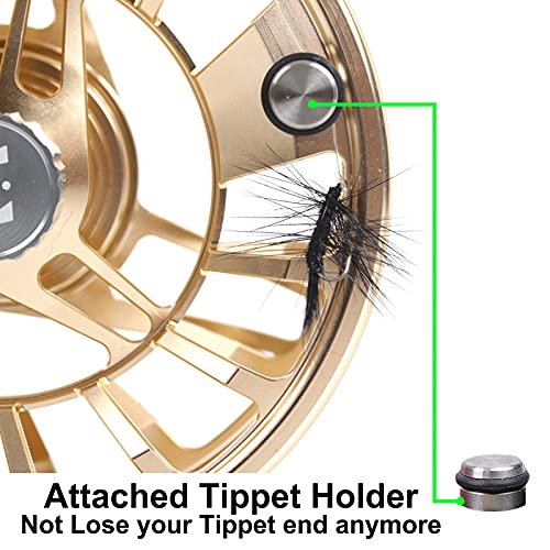 Gold Maxcatch AVID PRO Fly Fishing Reel 3/5wt Large Arbor CNC Aluminum