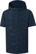 M MAELREG Short Sleeve Hoodie - Lightweight, Water-Resistant with Pocket | Stylish Embossed Pattern