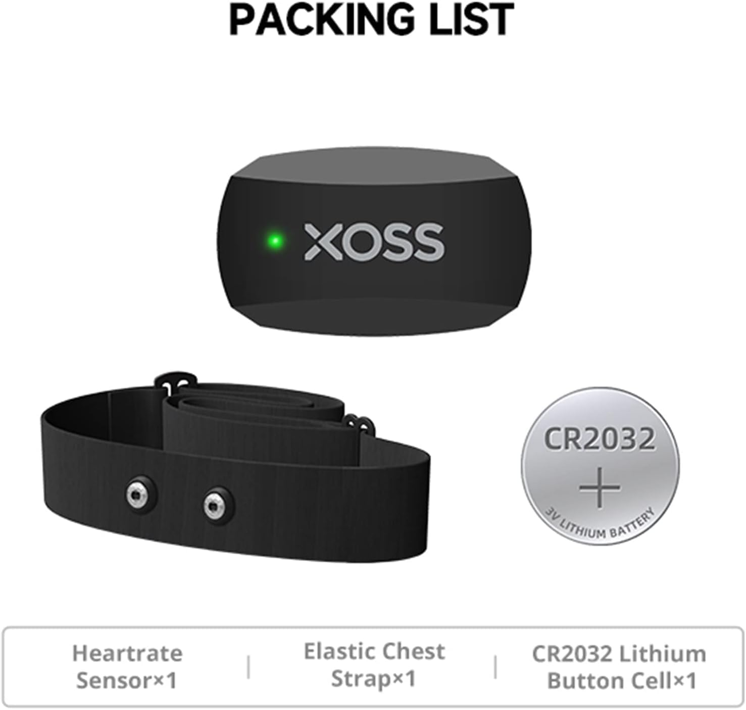 XOSS X2 Chest Strap Heart Rate Monitor Bluetooth 4.0, IP67 Waterproof Heart Rate Tracker Sensor, Wireless Heart Rate with Chest Strap Health Accessories