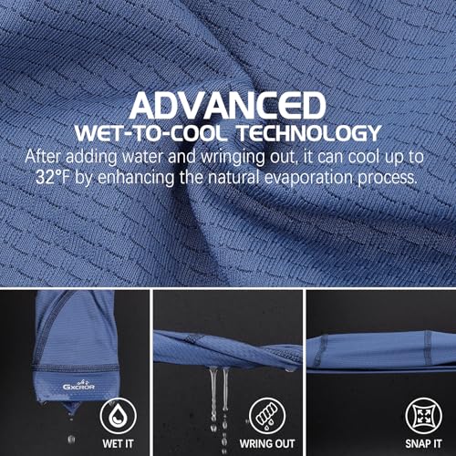 GXCROR 3 Pack Cooling Skull Cap for Cycling and Motorcycle - Medium / Black Grey Blue