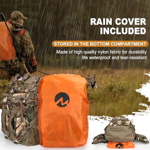 Men's Camo Hunting Backpack with Rifle & Bow Carry - Stealth Reed Camouflage