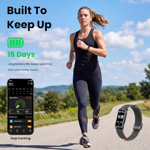 Emerhome Black Fitness Tracker with Heart Rate & Sleep Monitoring