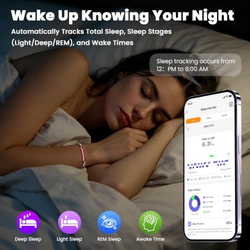 Oparop Red Smart Bracelet for Women - Fitness & Health Tracker, Waterproof, Sleep Monitoring