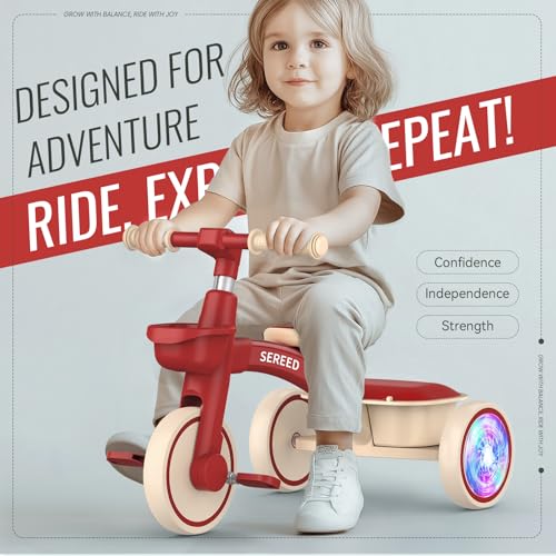 SEREED Red Colorful Toddler Tricycle Gift for Boys & Girls Ages 2-5