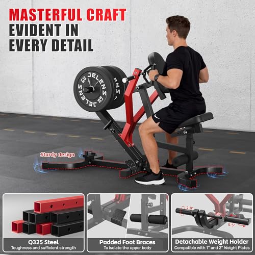 JELENS RM01 Seated Row Machine - Heavy Duty Back Workout Equipment with Independent Arms