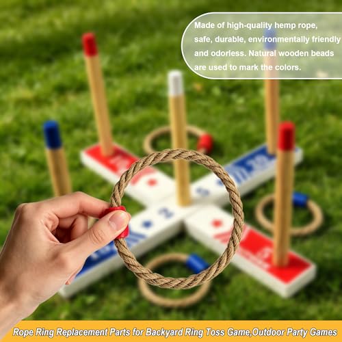 5-Inch Rope Toss Ring Set - Replacement Parts, 10-Pack, Natural Jute