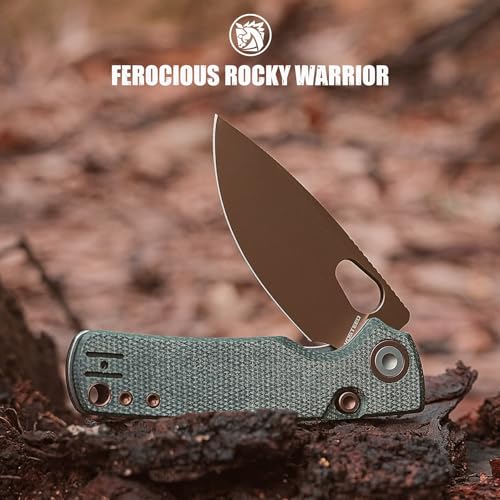 Vosteed Porcupine EDC Pocket Knife Green Copper Dune 2.99" Blade Locking Folding Knife