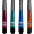 CUEBAR 4-Piece Pool Cue Set with Color Variations Teal Purple Blue Brown for Adults