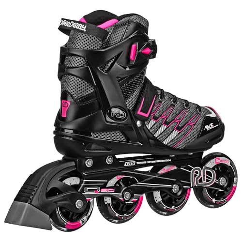 Roller Derby AERIO Q-60 Women's Inline Skates Black/Pink Size 9 - Lightweight Sport