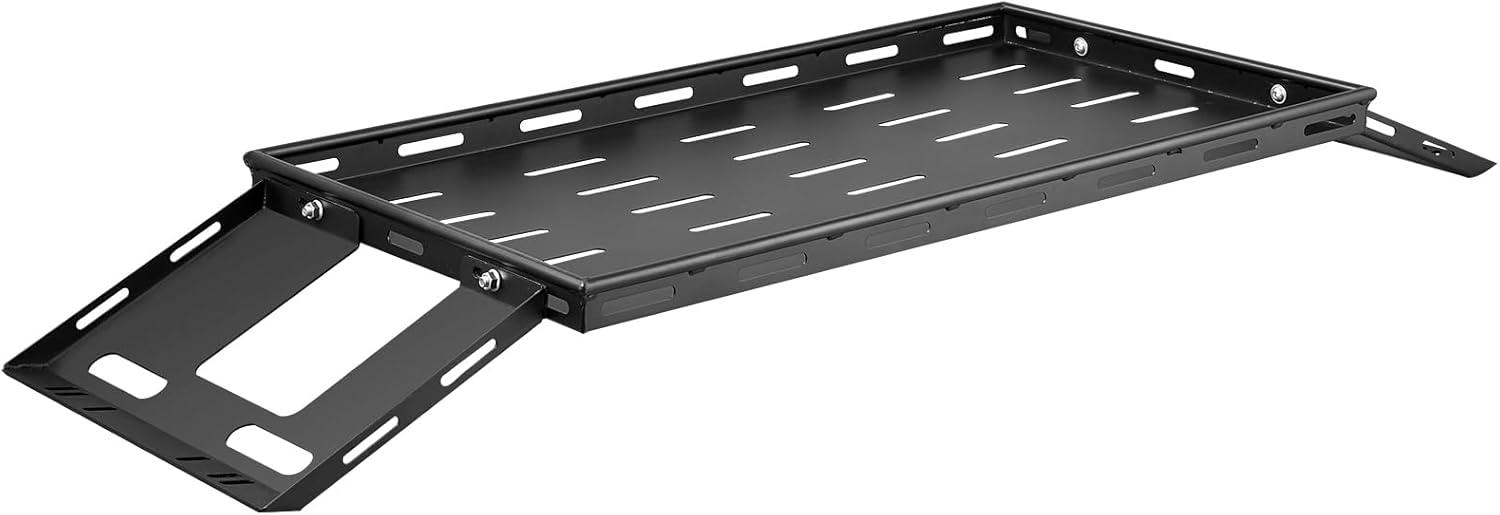 VEVOR Rear Trunk Cargo Rack - 300 lbs Capacity Carbon Steel Tray for 2007-2024 Jeep Wrangler JK 4 Door