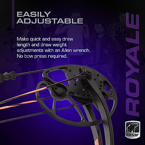 Bear Archery Royale Ready to Hunt Compound Bow - Right Hand Toxic, 12-27" Draw, 5-50 Lbs, 290 FPS