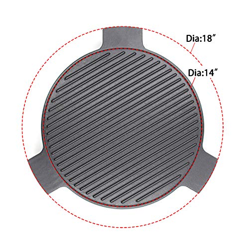 Cast Iron 18-Inch Plate Setter Conveggtor for Large Big Green Egg & Kamado with Legs