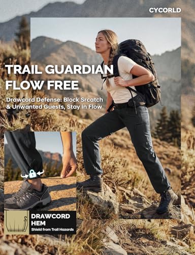 Women's Convertible Hiking Pants - Lightweight, Black, Large