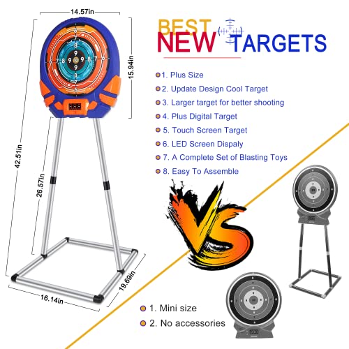 Electronic Shooting Target with Touch Screen Stand - Nerf Dart Practice Game for Kids 5-13