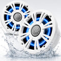Marine Coaxial Speakers 6.5 Inch Waterproof Boat Speakers with Blue LED Lights - Pair