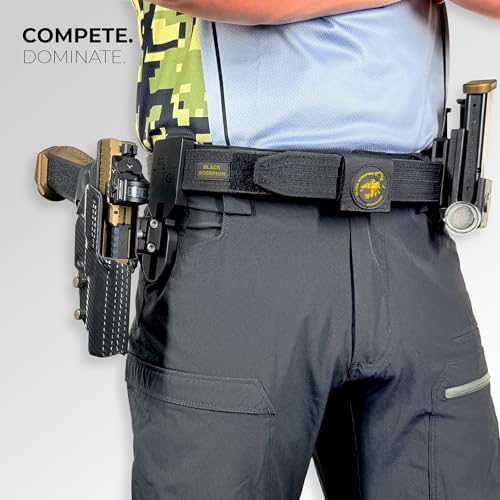 Heavy-Duty Competition Gun Belt for Shooting Sports - Black, Large