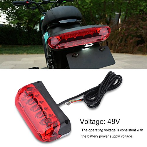 Alomejor Electric Bike Rear Light, LED Brake Lamp, 48V Cycling, Portable, Long Battery Life, IP67, for Night Riding, Commuting, Mountain Bi