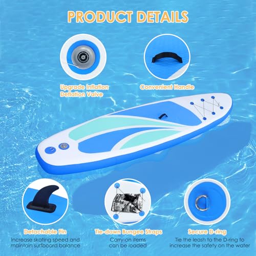 Inflatable Stand Up Paddle Board for Adult All Skill Levels- 10'4"