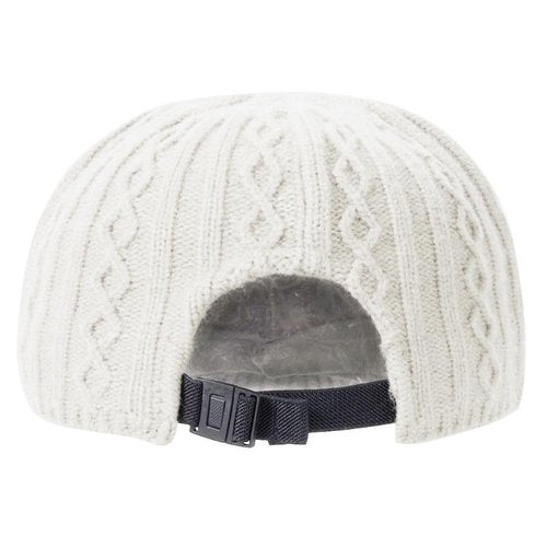 Knitted Baseball Cap for Winter, Wool-Blend Visor Beanie, Warm Outdoor Hat for Men and Women, Cold Weather Protection (US, Alpha, One Size, White)