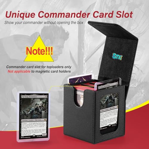Stepane Black MTG Deck Box with Double Display Windows & Dividers - 1 Pack
