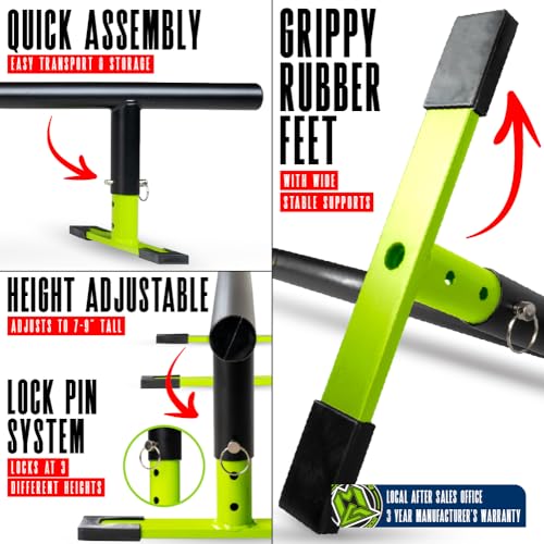 Madd Gear 99" Green Round Grind Rail for Scooters, Skateboards & Inline Skates - Adjustable Height