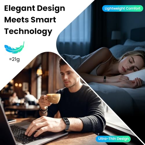 Emerhome Black Fitness Tracker with Heart Rate & Sleep Monitoring