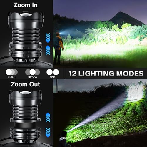 AKNEAR Rechargeable LED Headlamp 99000 Lumens Super Bright White Light 2 Pack