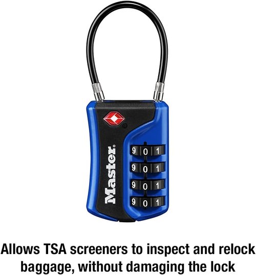 Master Lock 4697D TSA Approved Luggage Lock - Set Your Own Combination, 1 Pack, Assorted Colors