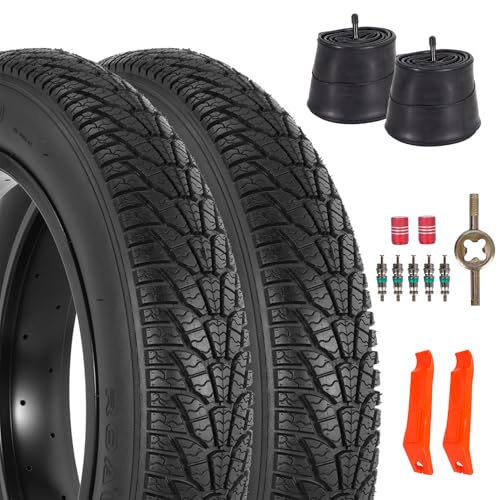 RUHUO 2-Pack 26x4.0 Fat Bike Tires & Tubes Set - Black, Off-Road & E-Bike
