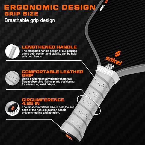 Pickleball Paddles Set - USAPA Approved T700 Carbon Fiber Rackets for 2 Players