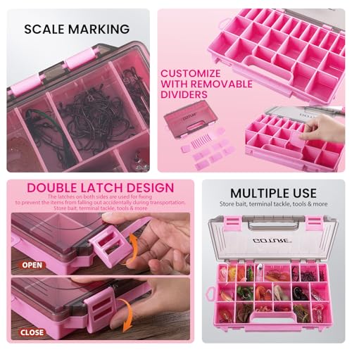 Goture Pink Crossbody Tackle Bag with 3x 3600 Trays & 1680D Durable Fabric