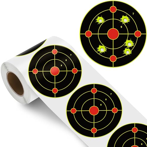 6-Inch Yellow Circle Shooting Targets - 100 Self-Adhesive Paper Stickers for Range